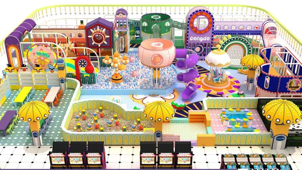 Colorful indoor play center design layout