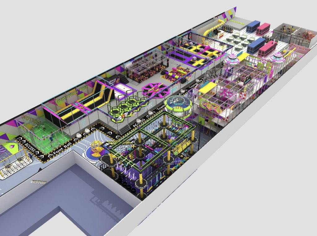 Adventure and trampoline center layout concept